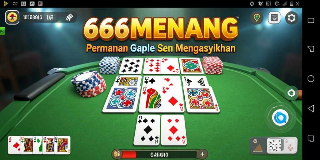 Tampilan gameplay yang seru di 666MENANG, bermain Gaple bersama teman.
