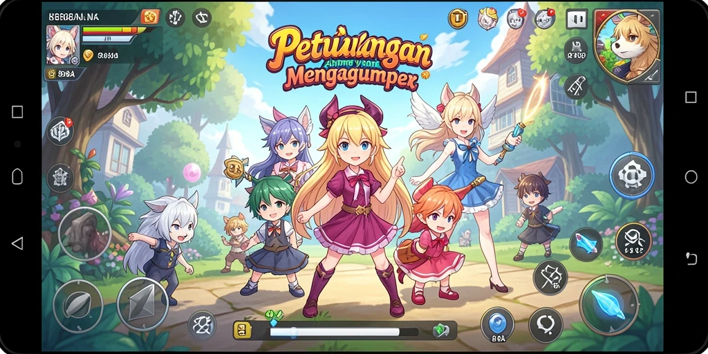 Tangkapan layar utama 898A menampilkan karakter Anime dalam pertarungan epik.