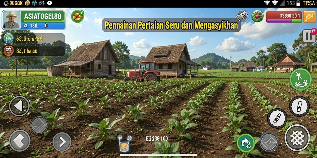 Tangkapan layar gameplay ASIATOGEL88 yang menampilkan lahan pertanian yang indah.
