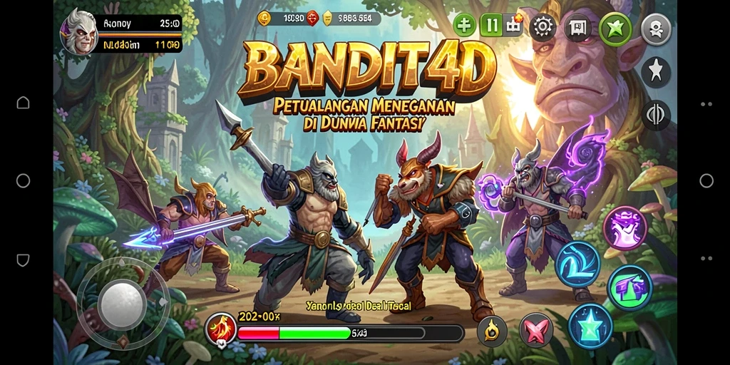 Tangkapan layar menampilkan aksi seru di BANDIT4D dengan lingkungan fantastis.