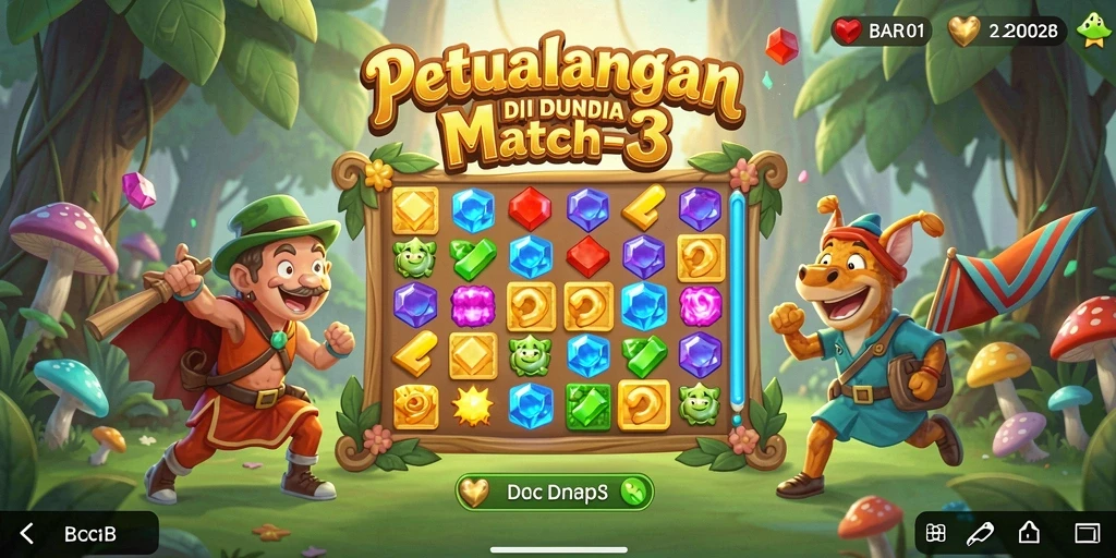 Gameplay seru BARU01 dengan tantangan Match-3.