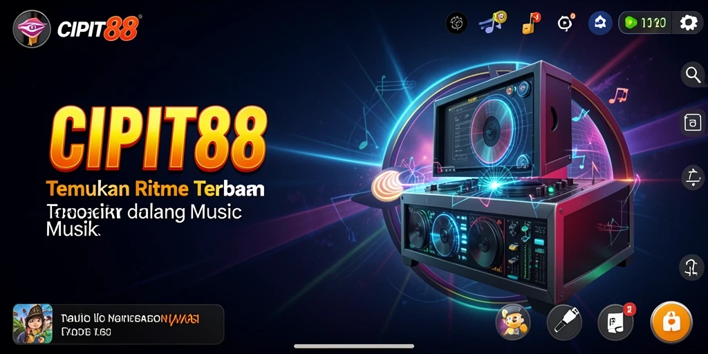 Screenshot utama CIPIT88 menampilkan antarmuka musik yang menarik.