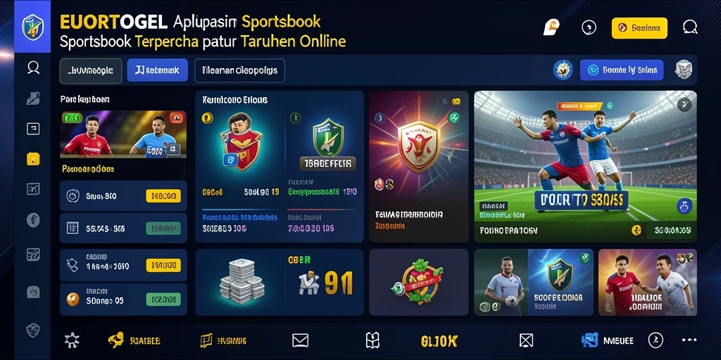 Screenshot menunjukkan fitur taruhan langsung dan antarmuka pengguna yang menarik.