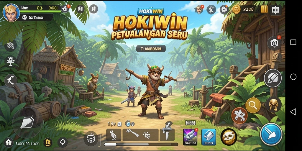Gameplay HOKIWIN yang menampilkan dunia terbuka yang menakjubkan.