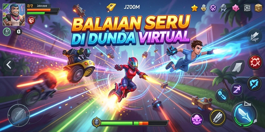 Tampilan gameplay J200M yang mendebarkan di lintasan balapan.