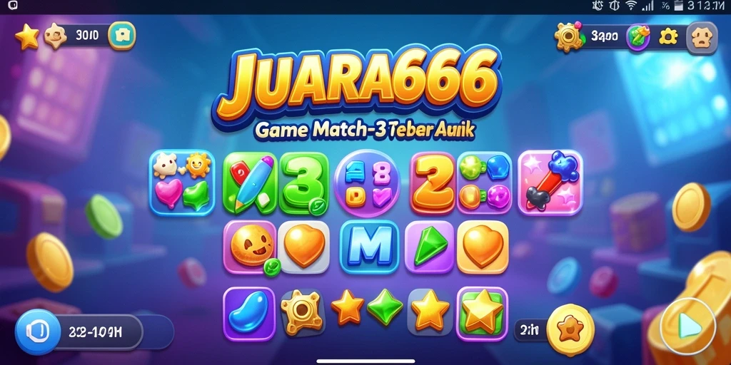 Tampilan gameplay JUARA666 yang mengasyikkan dalam kategori Match-3.