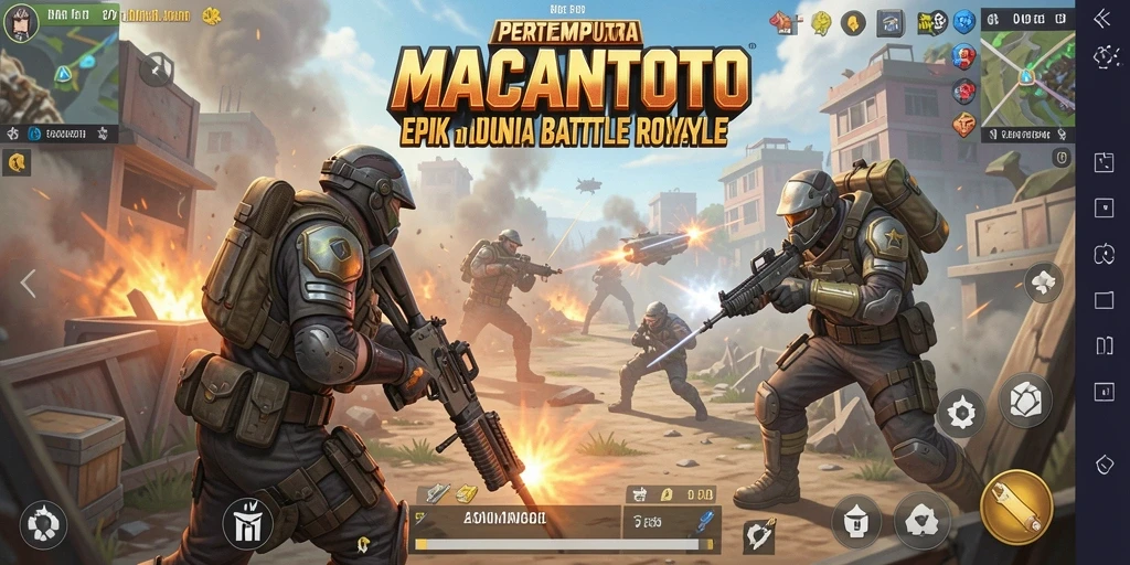 Tangkapan layar utama gameplay <strong>MACANTOTO</strong> menunjukkan aksi pertempuran mendebarkan.