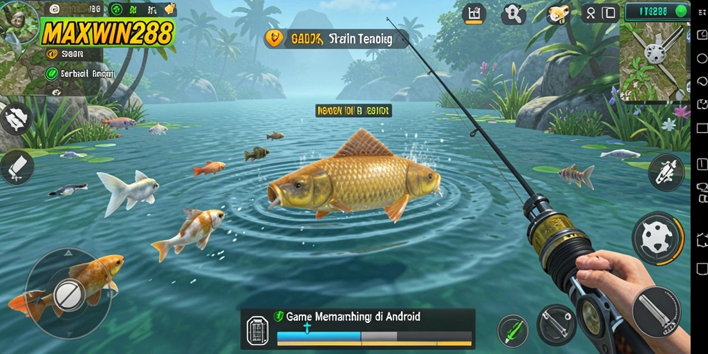 Screenshot utama MAXWIN288 menunjukkan gameplay memancing yang menakjubkan.