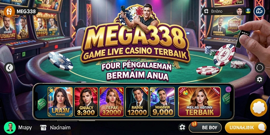 Tampilan gameplay Live Casino MEGA338 dengan dealer langsung yang ramah.