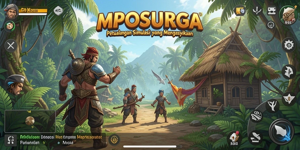 Screenshot gameplay MPOSURGA menampilkan dunia simulasi yang indah dan interaktif.