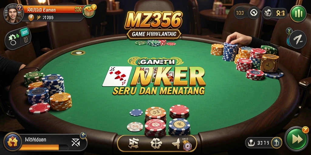 Tampilan gameplay poker MZ356 yang menarik dan kompetitif.