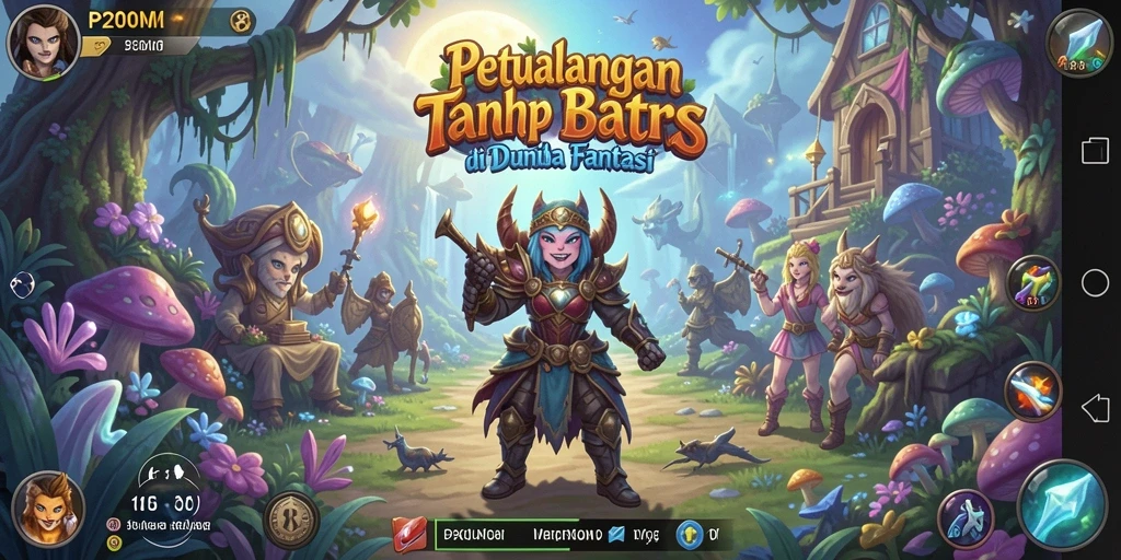 Screenshot utama P200M menunjukkan aksi mendebarkan di dunia petualangan.