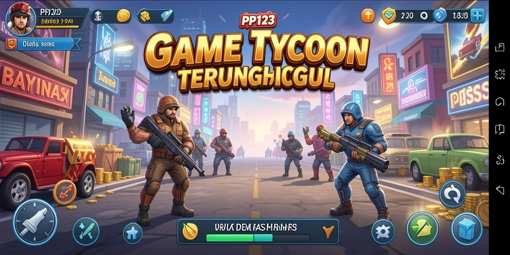 Tampilan gameplay PP123 yang menarik dengan elemen Tycoon yang menawan.