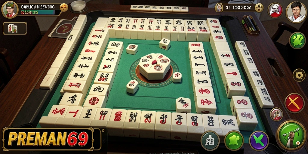 Tampilan gameplay seru dari PREMAN69 dengan papan Mahjong yang menarik.