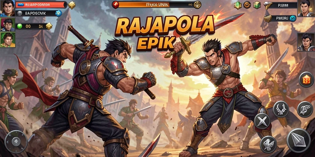 Tampilan mendebarkan dari gameplay pertarungan di RAJAPOLA.
