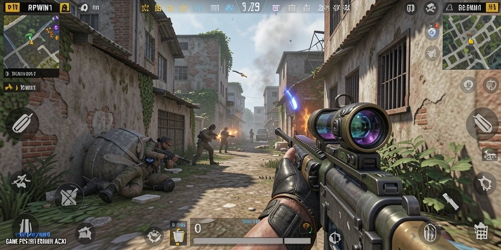 Tampilan pertarungan seru dalam gameplay RPWIN1 dengan grafis tajam.