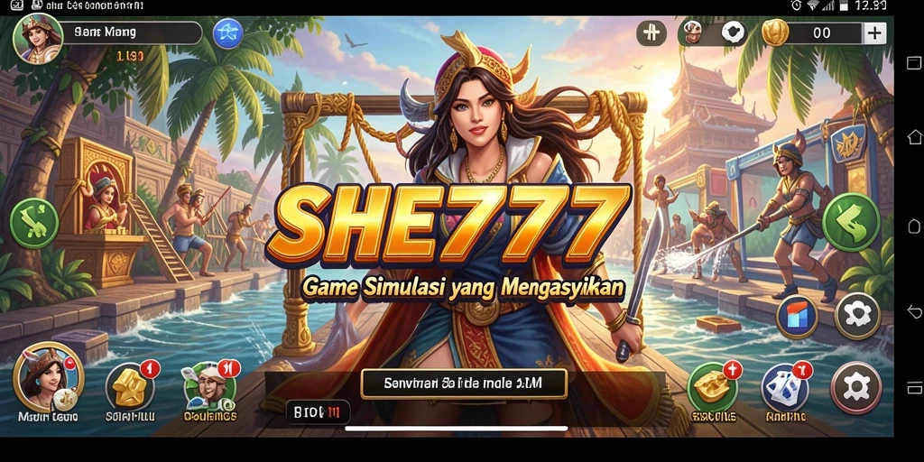 Tampilan gameplay <strong>SHE777</strong> yang menarik dan penuh warna.