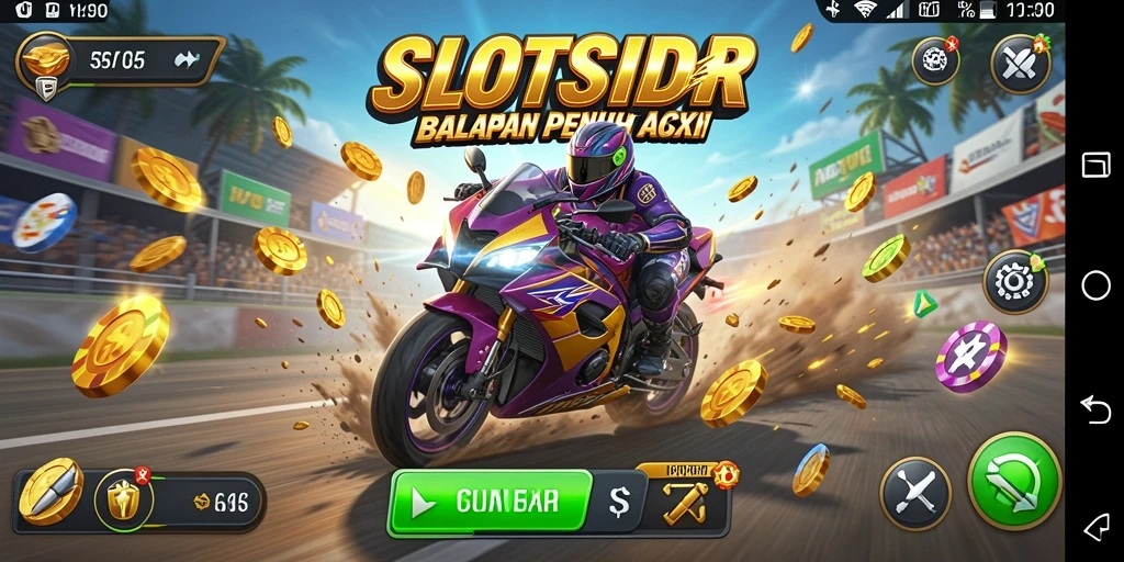 Gameplay SLOTSIDR yang menegangkan dengan berbagai trek balapan.