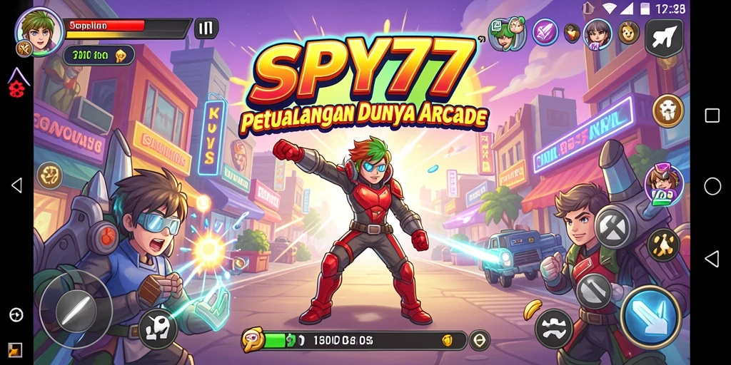 Screenshot gameplay SPY77 yang menampilkan aksi seru dalam game Arcade.