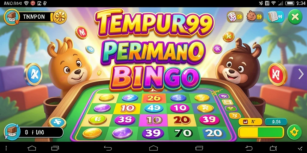 Screenshot TEMPUR99 menampilkan gameplay seru Bingo yang interaktif.